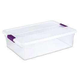 Sterilite - 32 Quart View Storage Container Tote w/ Latching Lid, 18 Pack - Clear