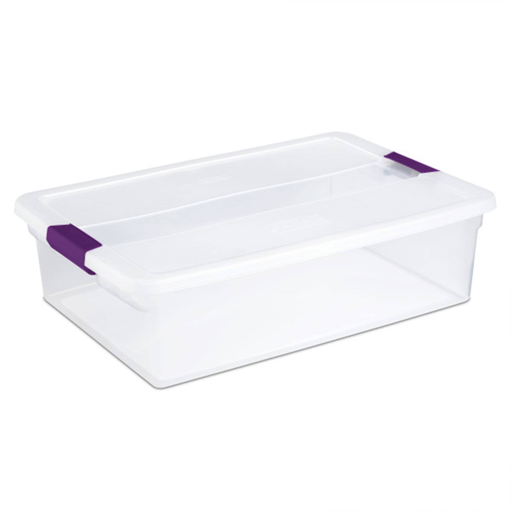 Front. Sterilite - Sterilite 32 Quart Clear View Storage Container Tote w/ Latching Lid, 24 Pack.