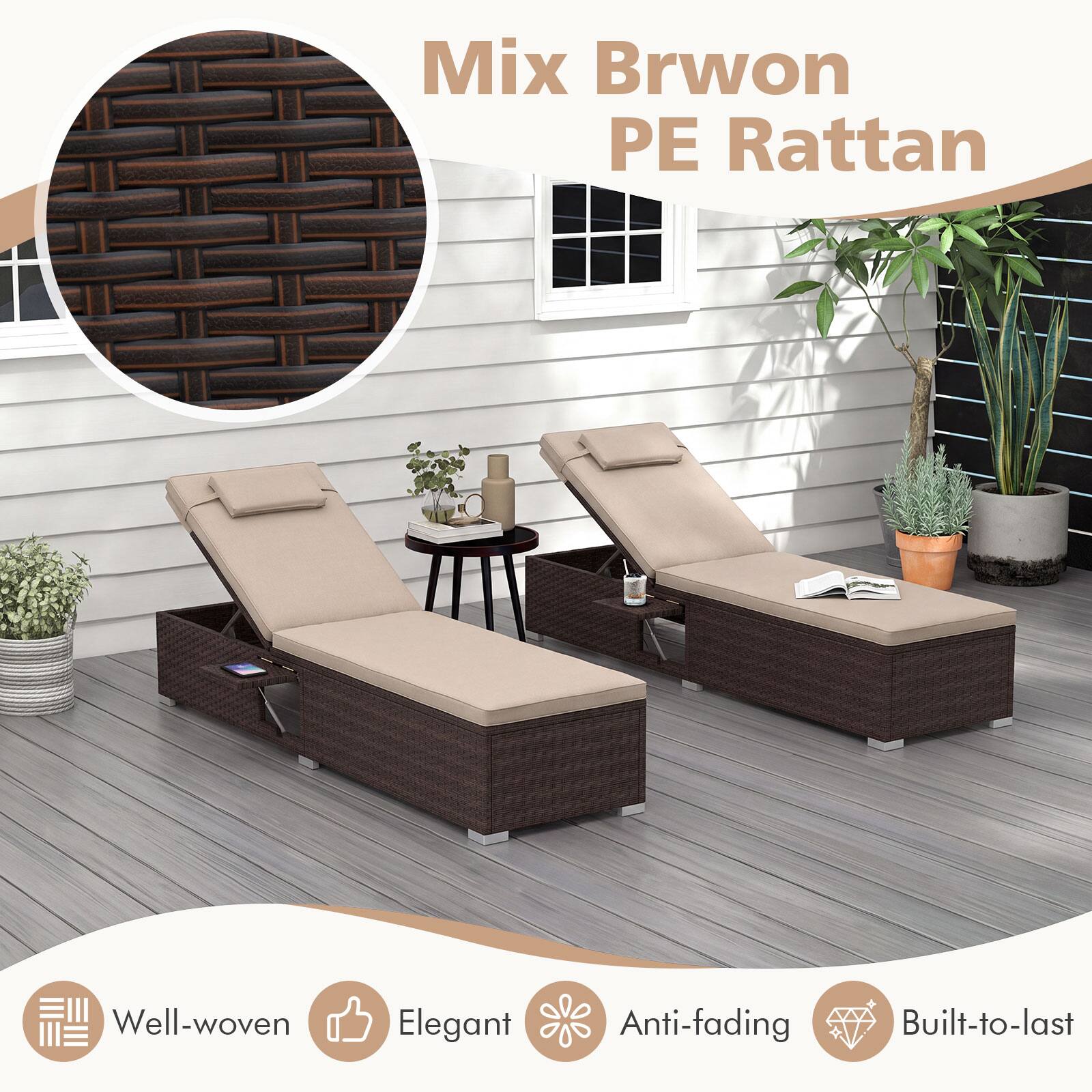 Mix Brown PE Rattan: Well-woven, Elegant, Anti-fading, Built-to-last
