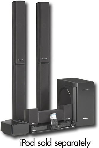 Best Buy Panasonic 1000w 5 1 Channel Home Theater System With Upconvert Dvd Player Sc Pt770