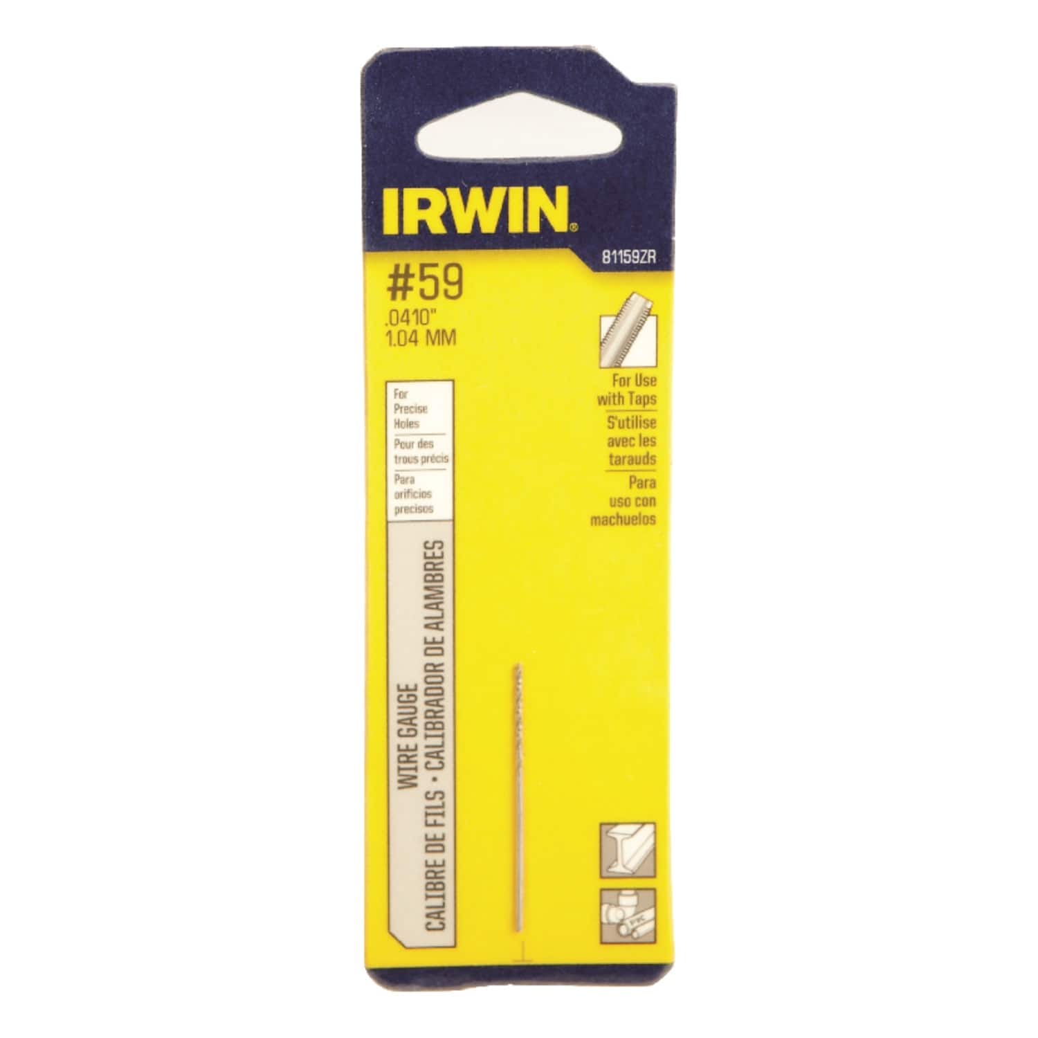 Irwin - 59 X 1-5/8 in. L High Speed Steel Wire Gauge Bit Straight Shank 1 pc