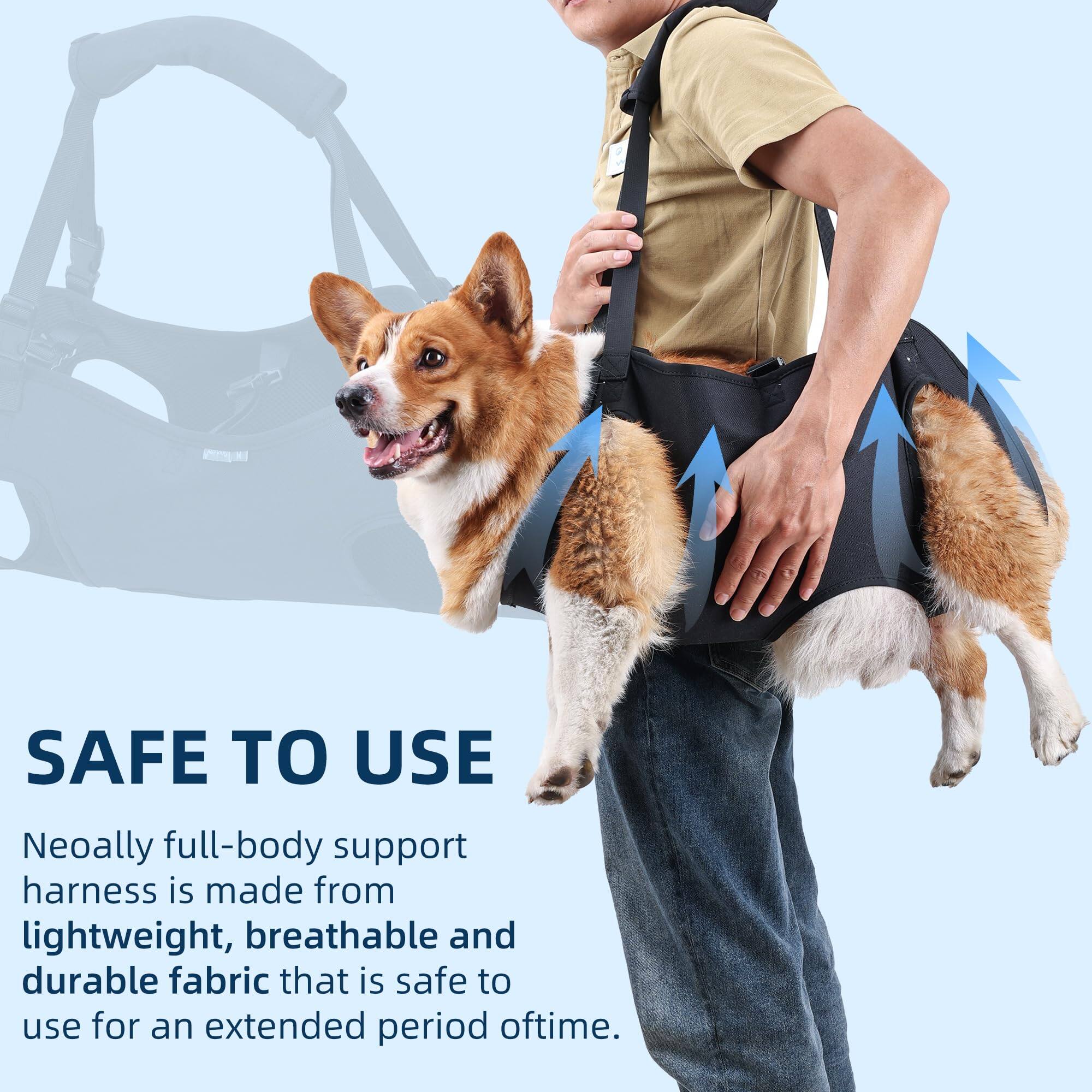 SAFE TO USE

Neoally full-body support harness is made from lightweight, breathable, and durable fabric that is safe to use for an extended period of time.