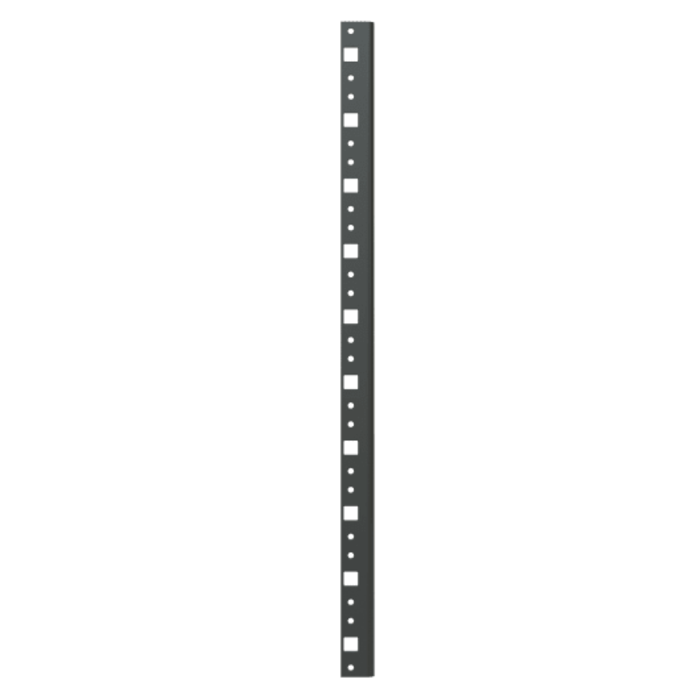 Front. Middle Atlantic - Forward Rear Rackrail for DWR, 12RU - Black.