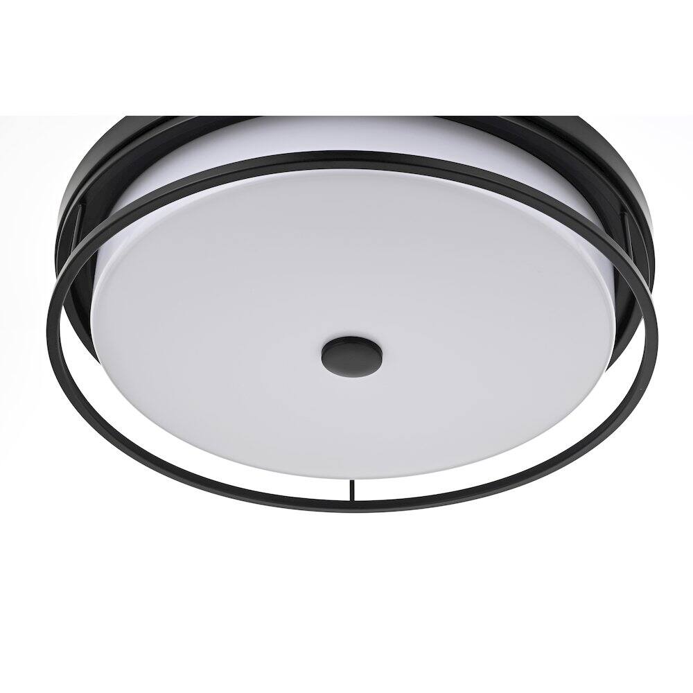 Alt View 3. Living District - Kolson 20 Inch Led Flush Mount Ceiling Light In Black - Black.