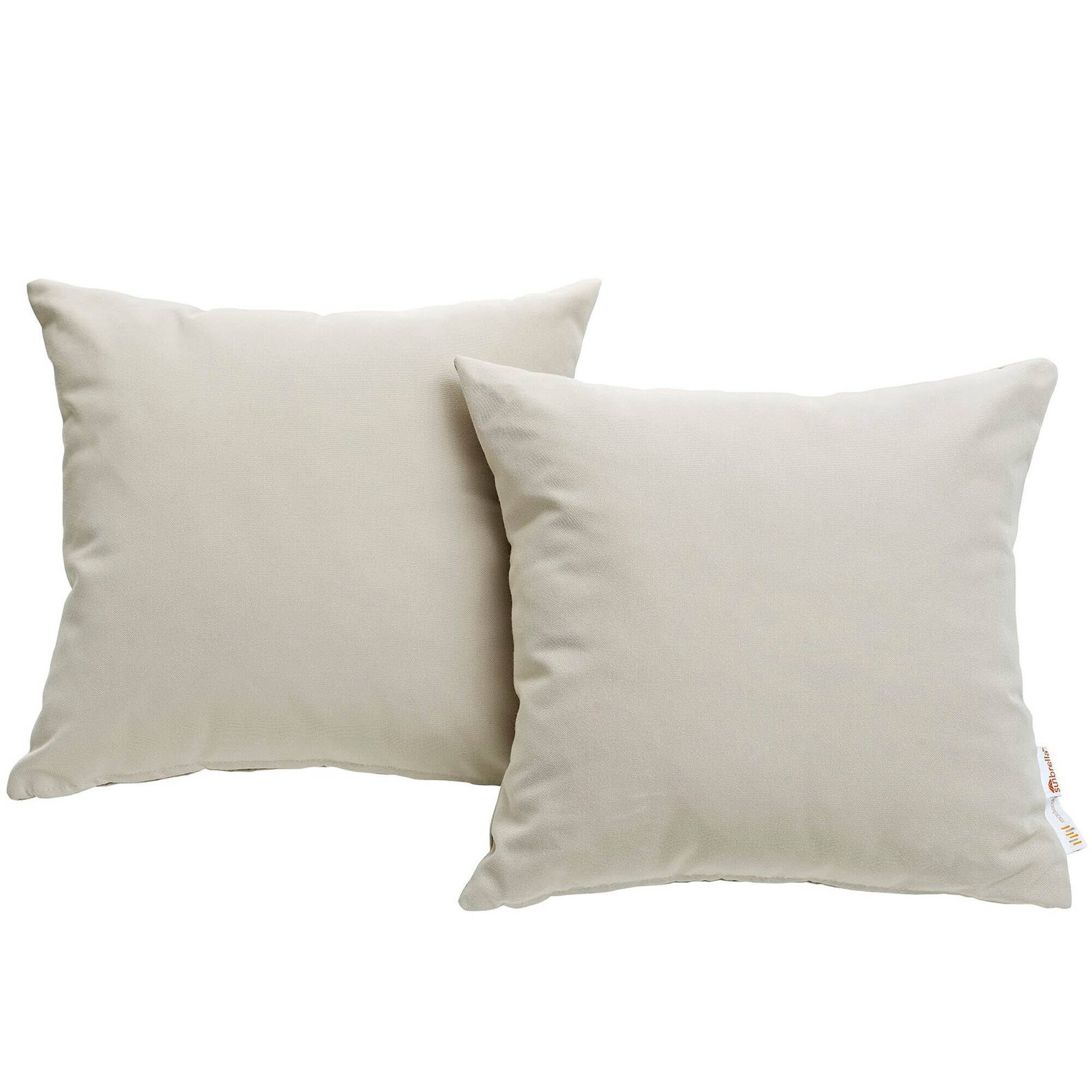Front. Modway - Summon 2 Piece Outdoor Patio Sunbrella® Pillow Set by Modway - Beige.