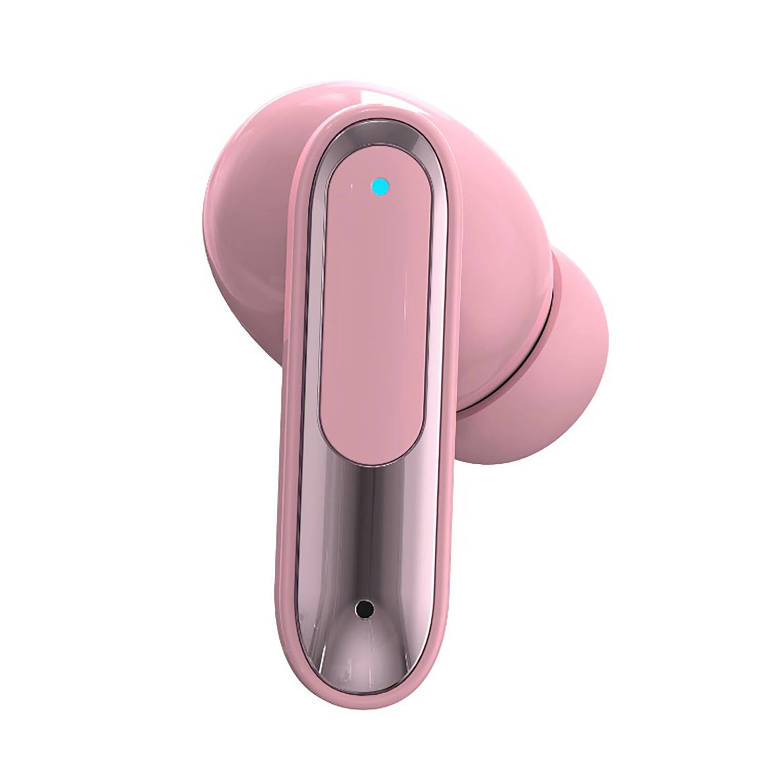 Left. RCA - WAVE-45 TWS Bluetooth In-Ear Earbuds, Mics, On-Ear Controls, ANC, Charging Case, Touch Screen, 6 Hr Play Time - Pink.