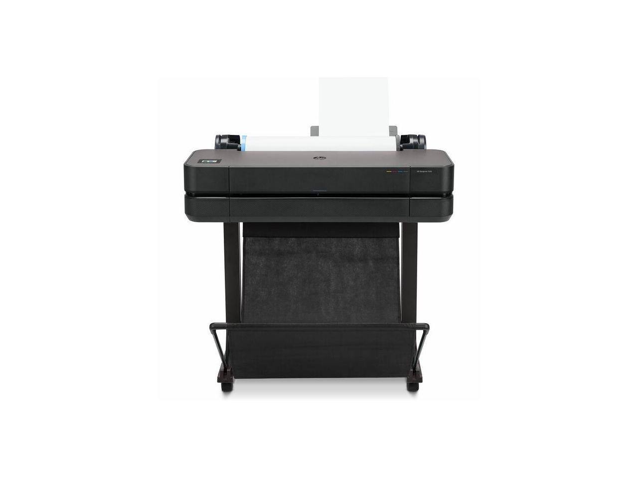 HP - DesignJet T630 Large Format 24-inch Plotter Printer with Auto Sheet Feeder, Media Bin & Stand (5HB09D)