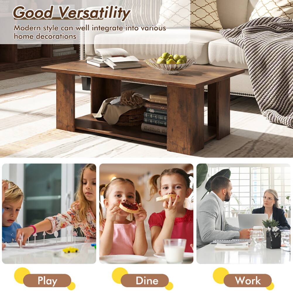 Good Versatility  
Modern style can well integrate into various home decorations  

Play  
Dine  
Work