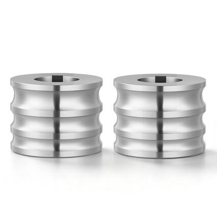 Front. VEVOR - Replacement Roller for Rolling Mill 3 Sizes Grooves 2 Domed Rollers,Jewelry DIY Tool Accessory Parts,Premium Alloy Steel - Silver.