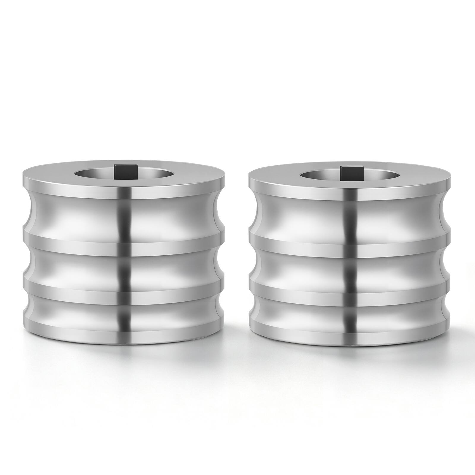 Front. VEVOR - Replacement Roller for Rolling Mill 3 Sizes Grooves 2 Domed Rollers,Jewelry DIY Tool Accessory Parts,Premium Alloy Steel - Silver.