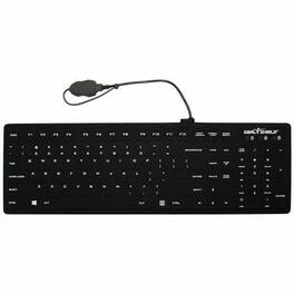 Seal Shield - Seal Silk Pro SK104 Keyboard - Cable Connectivity - USB Interface - Windows 11 - PC - Mechanical Keyswitch - Jet Black