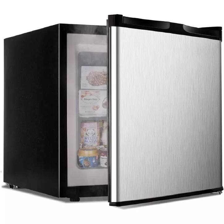 SIMZLIFE - 1.1 Cu.Ft Mini Upright Freezer-Low Noise Fridge with Reversible Single Door, Adjustable Temperature Control & 2 Shelves - Silver
