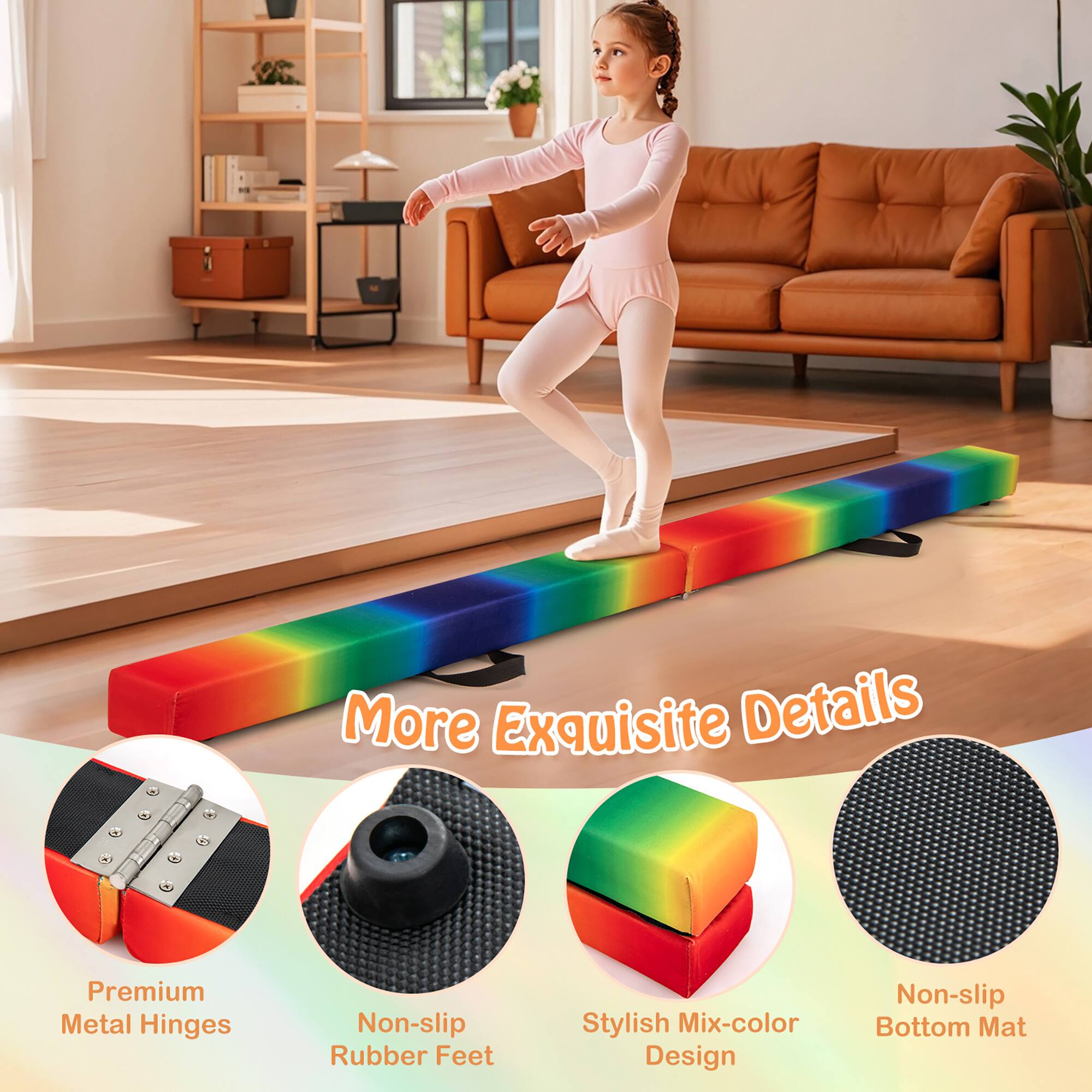 More Exquisite Details

- Premium Metal Hinges
- Non-slip Rubber Feet
- Stylish Mix-color Design
- Non-slip Bottom Mat