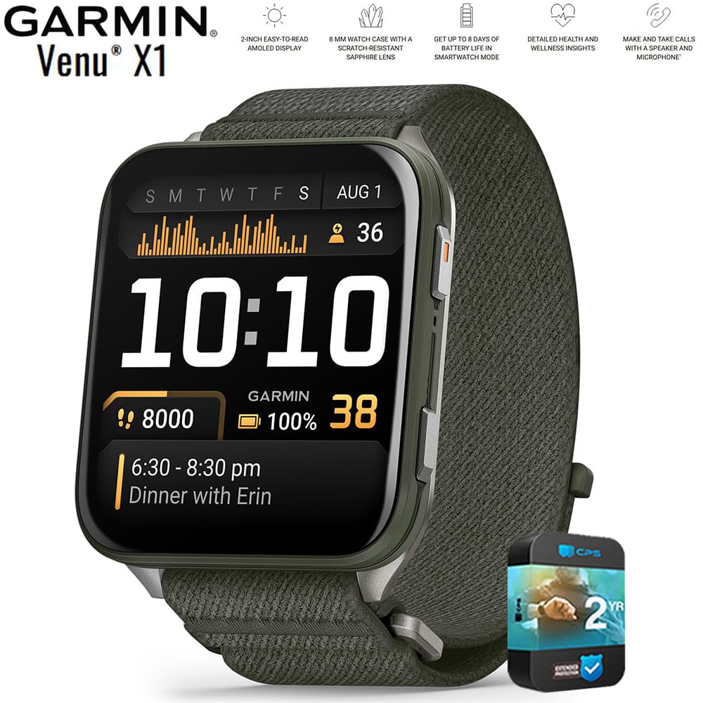 Garmin - Venu X1 Premium GPS Smartwatch Moss Titanium with 2 Year Warranty - Moss with Titanium Caseback - (2025)