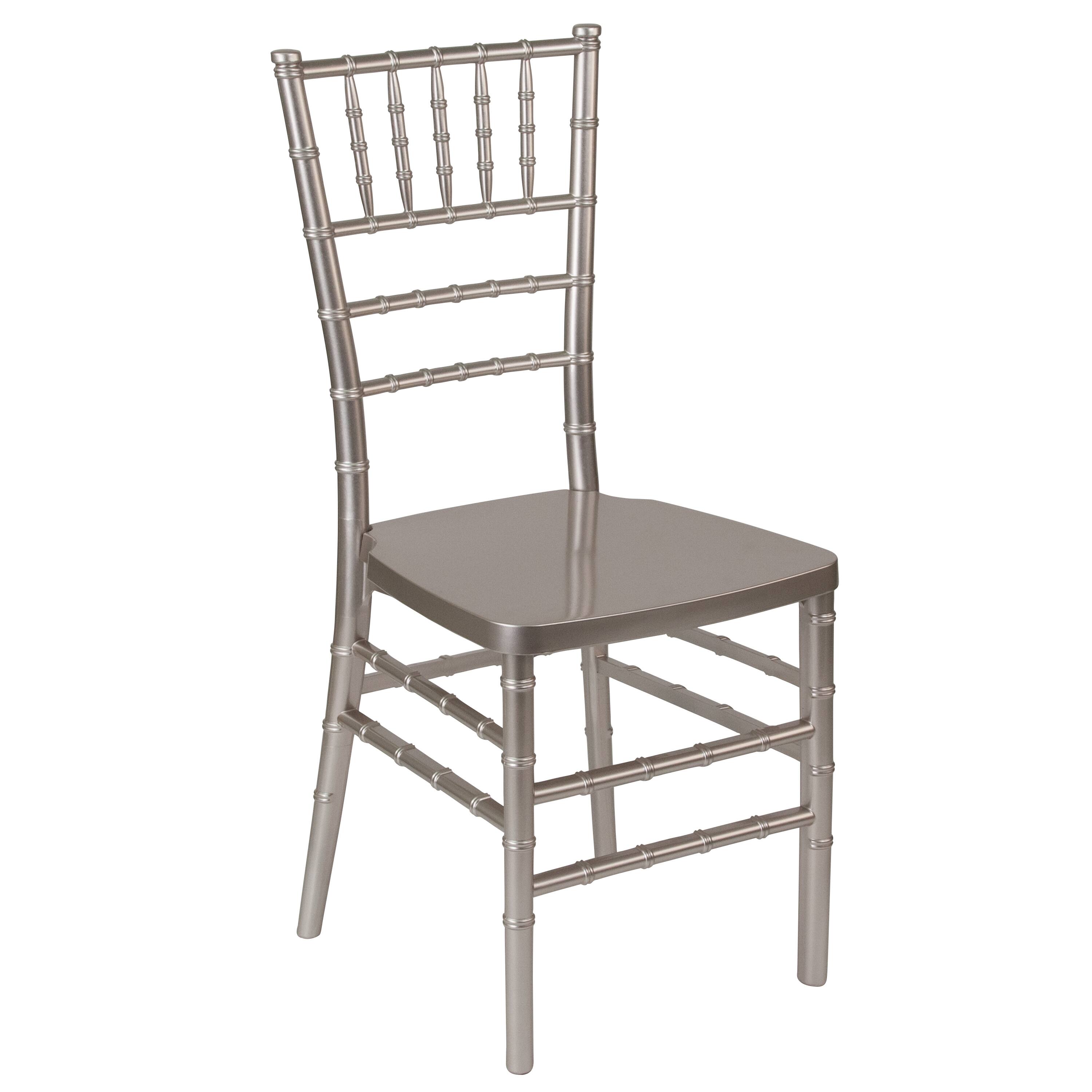 Alt View 7. Emma + Oliver - 2 Pack PREMIUM Resin Stacking Chiavari Chair - Pewter.