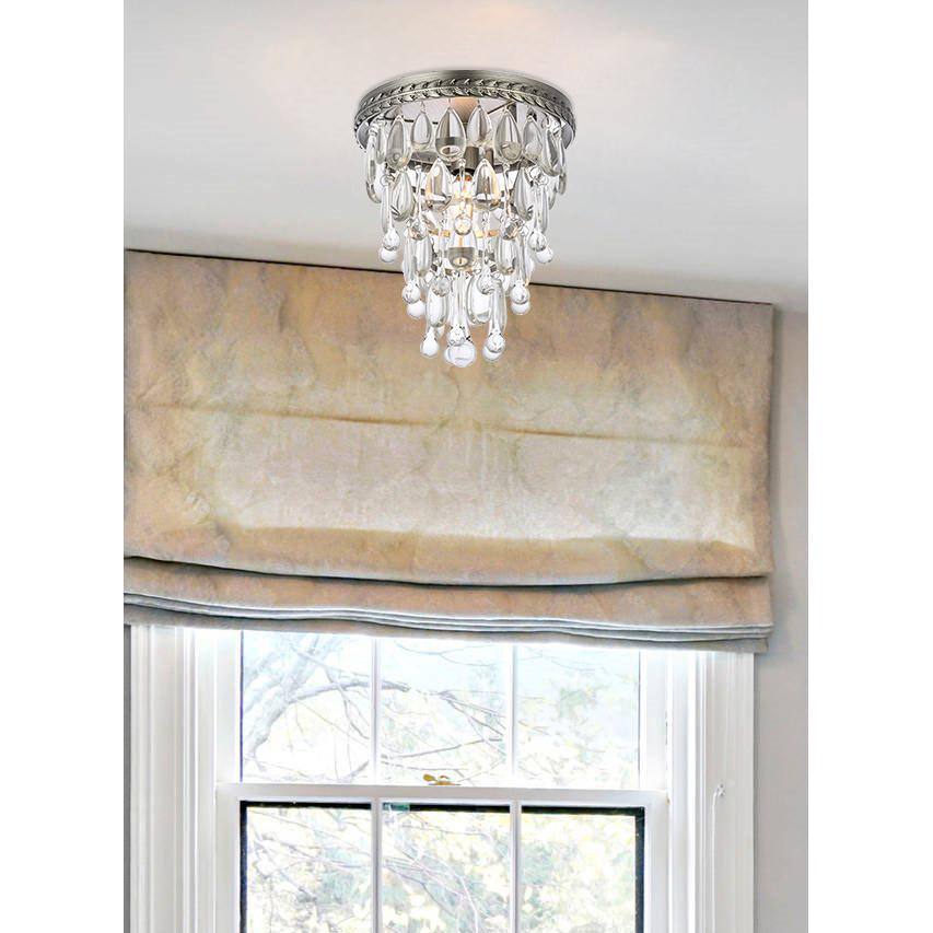 Alt View 2. Urban Classic - Nordic 1 light antique silver Flush Mount Clear Royal Cut Crystal - Antique Silver.