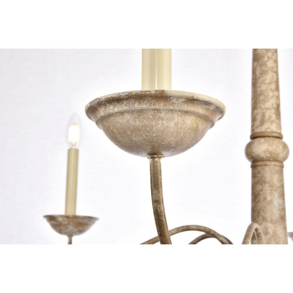 Angle. Living District - Merritt Collection Chandelier D39.8 H24 Lt:6 Weathered Dove Finish - Weathered Dove.
