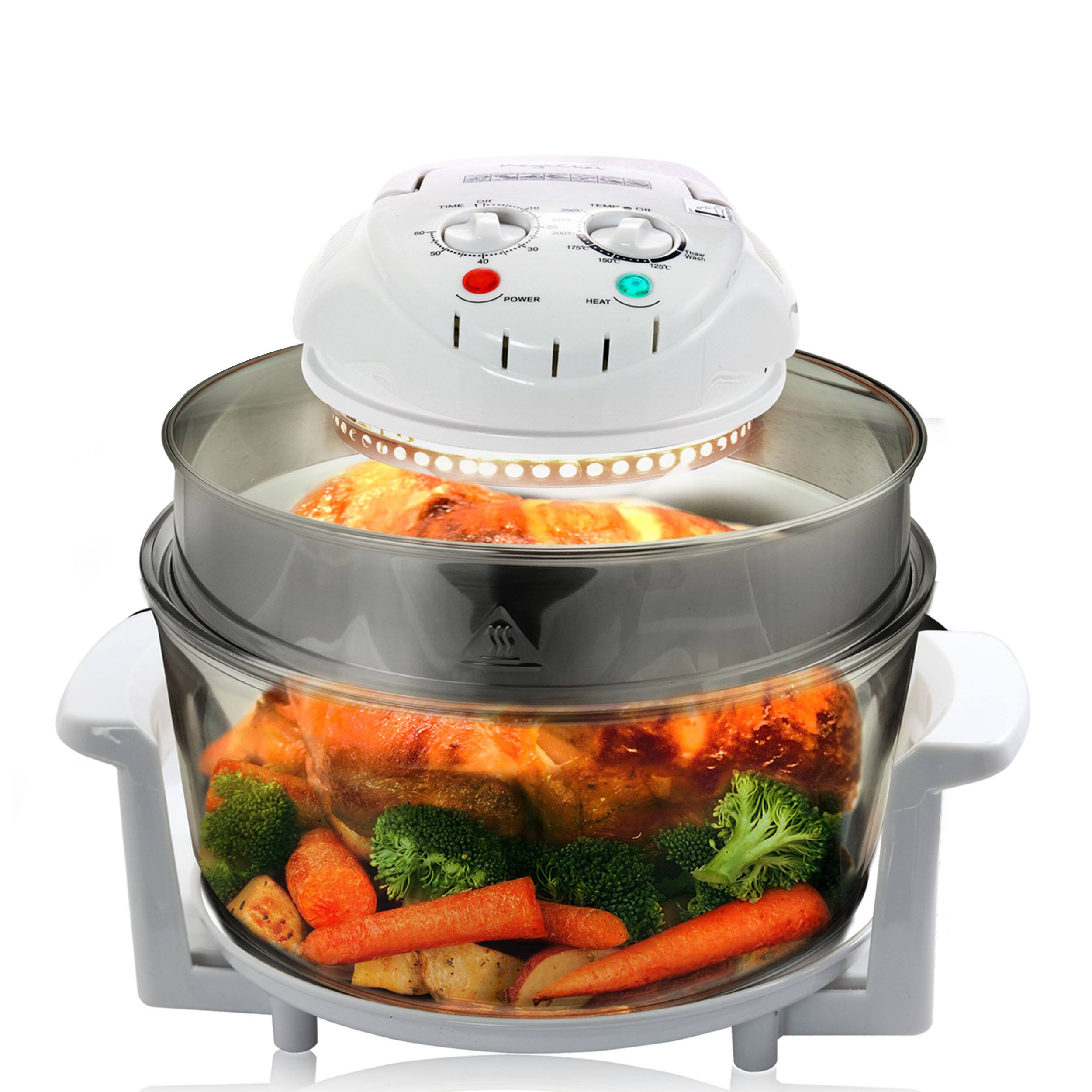 Alt View 6. MegaChef - MegaChef Multipurpose Countertop 14.25 Inch Halogen Oven Air Fryer/Rotisserie/Roaster in White - White.