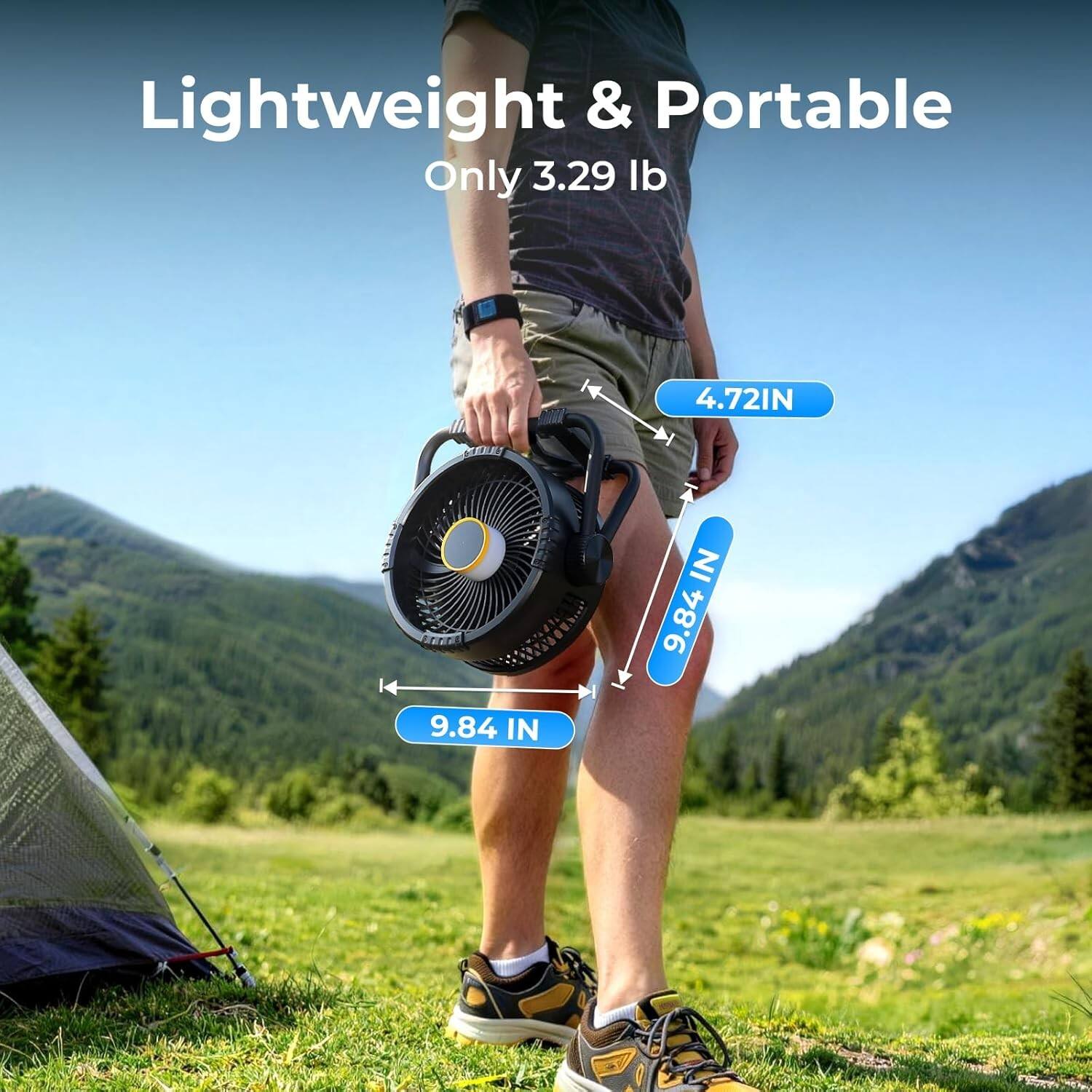 Lightweight & Portable  
Only 3.29 lb  

4.72 IN  
9.84 IN  
9.84 IN
