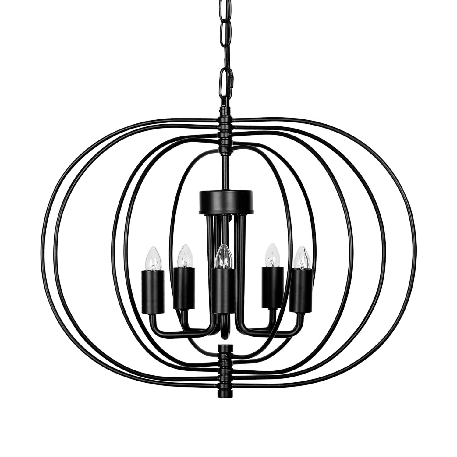 Oumilen - 5-Light Tiered Globe Cage Chandelier