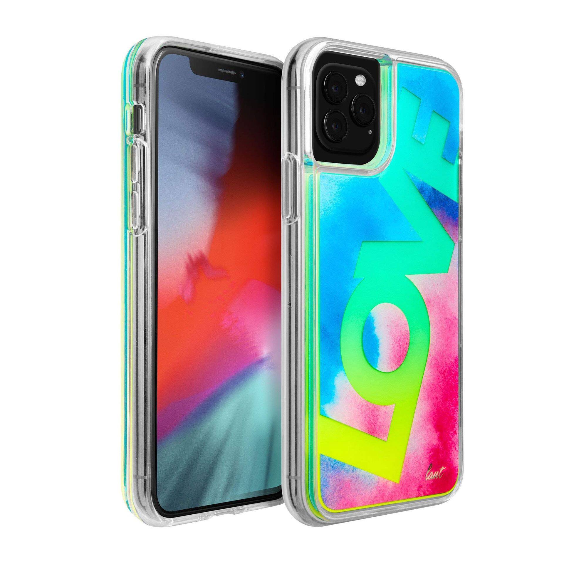Front. LAUT - Laut | Neon Love For Iphone 11 Pro | Liquid Waterfall | Glow In The Dark - Multi.