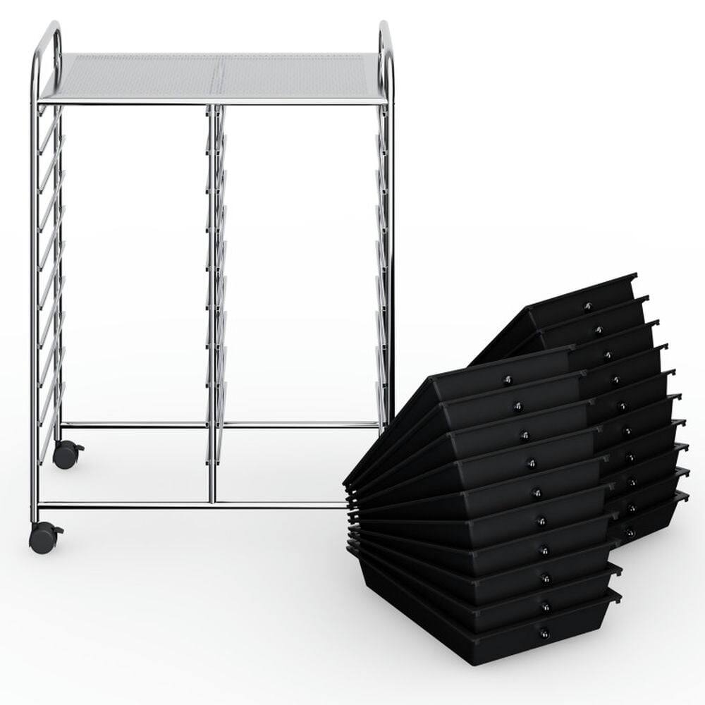 Alt View 1. Pefilos - 20 Drawers Storage Rolling Cart Studio Organizer-Black, Craft Organizers and Storage, Multipurpose Organizer Cart - Black.