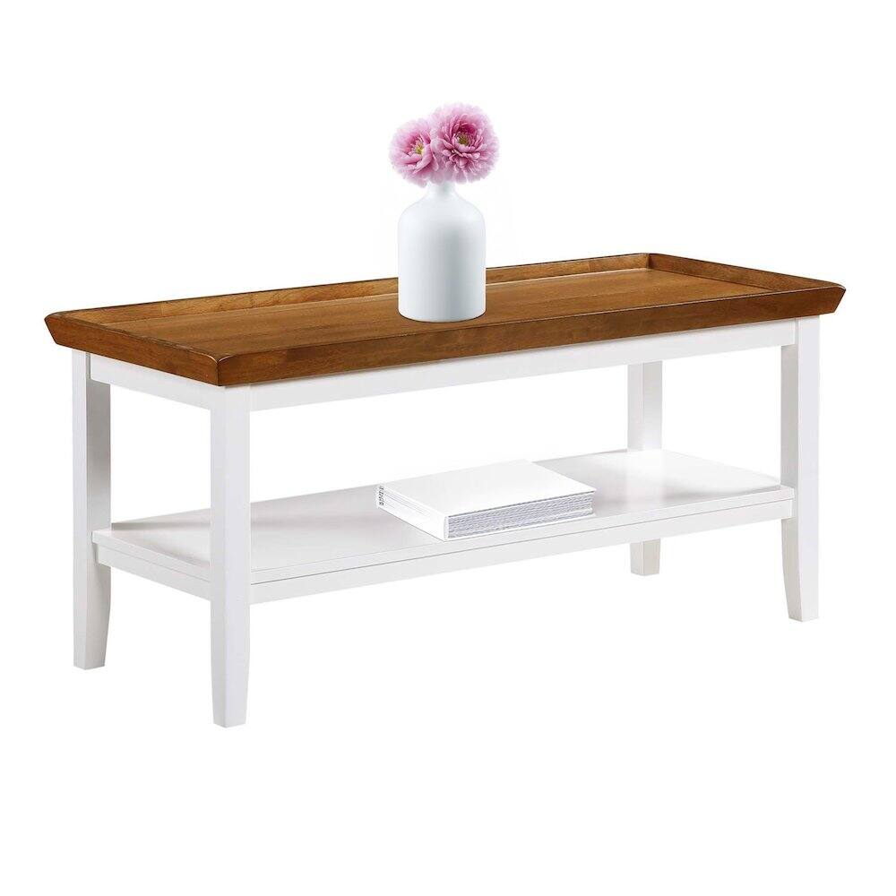 Angle. Convenience Concepts - Ledgewood Coffee Table with Shelf - Driftwood/White.