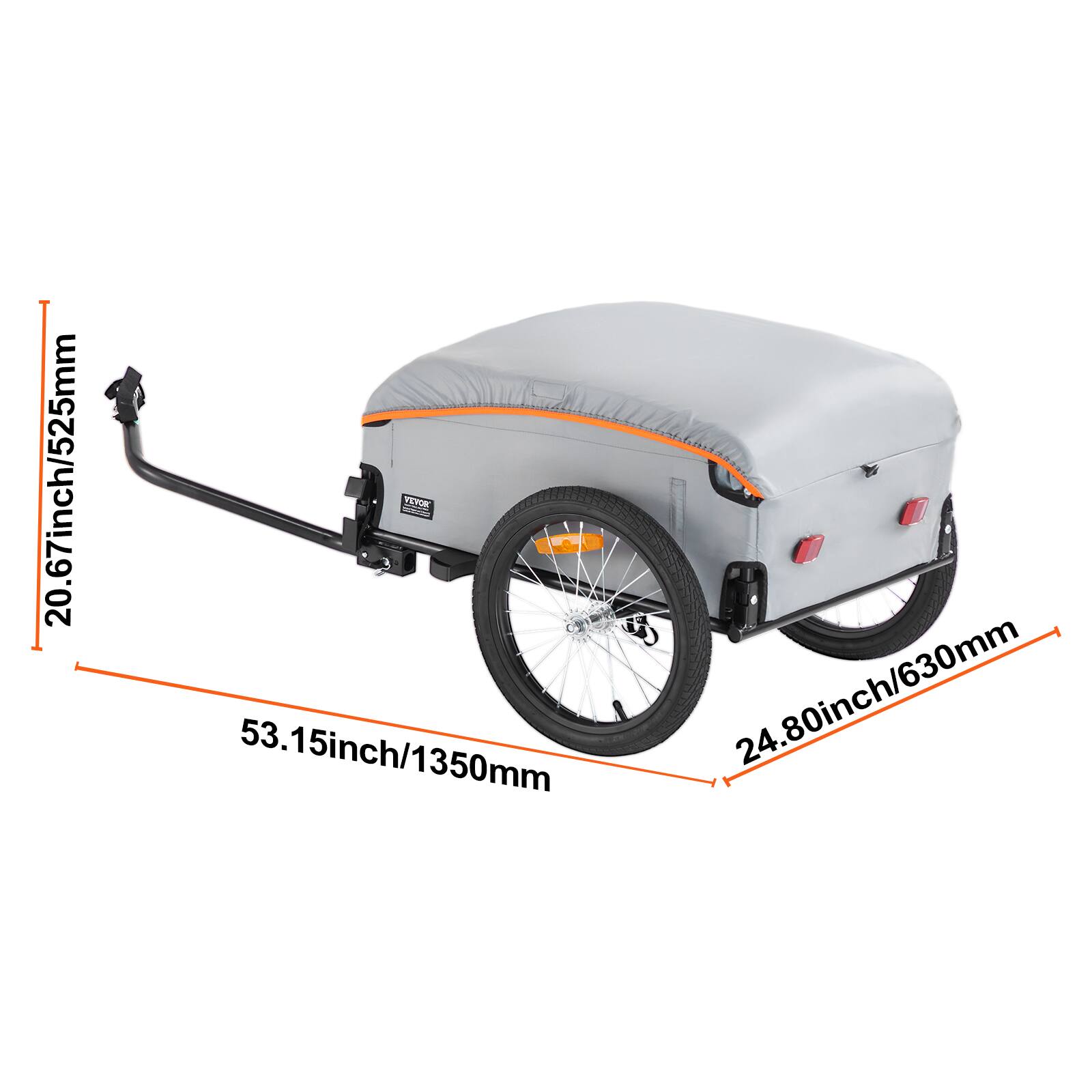20.67 inch / 525 mm  
53.15 inch / 1350 mm  
24.80 inch / 630 mm
