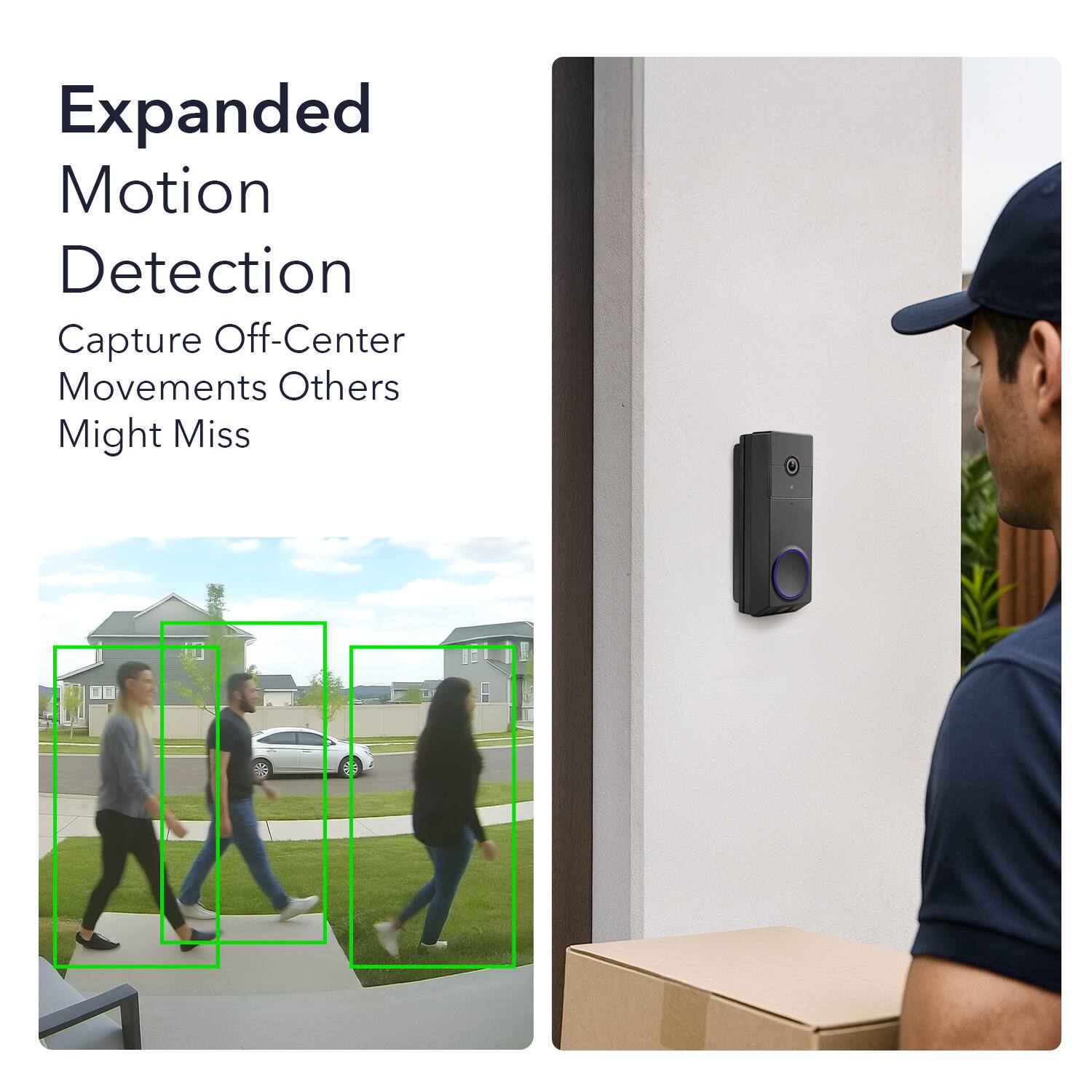 Expanded Motion Detection  
Capture Off-Center Movements Others Might Miss