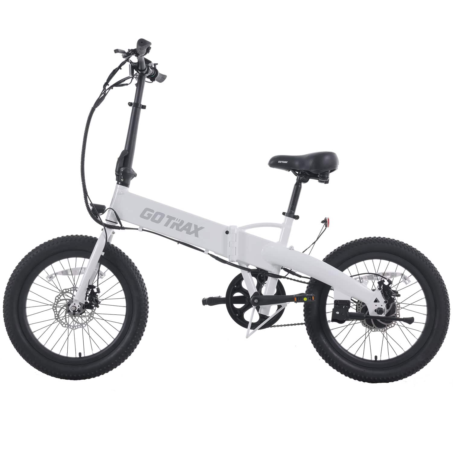 Front. GoTrax - F1 Folding Ebike w/ 25 mile Max Operating Range and 20 MPH Max Speed - White.