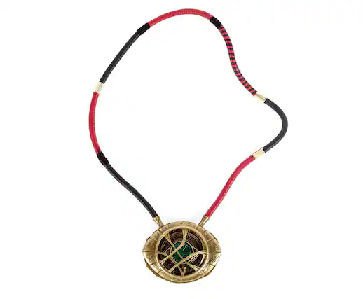 Front. SalesOne LLC - Marvel Doctor Strange Eye of Agamotto 1:1 Scale Light-Up Prop Replica Necklace - Gold.