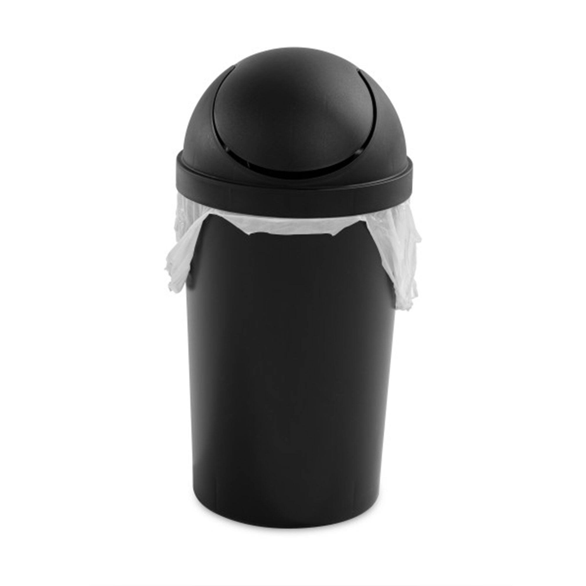 Alt View 5. Sterilite - Sterilite 10839006 3 Gallon Round Swing Top Plastic Wastebasket, Black (12 Pack) - Black.