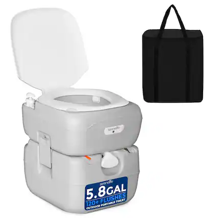 serenelife 5.8GAL FLUSHES TOILET 120+ PORTABLE OUTDOOR