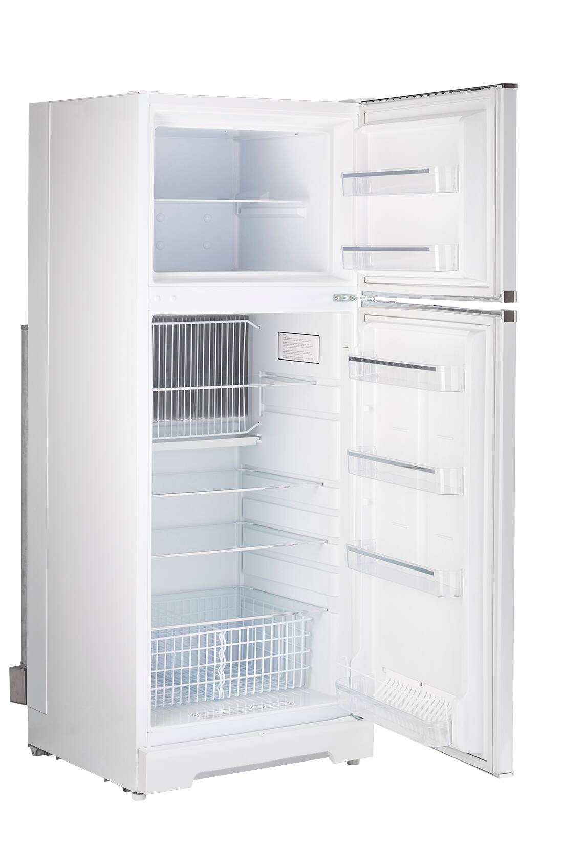 Alt View 1. Unique Appliances - Off-Grid Classic Retro 27.2 in. 14 cu. ft. Propane Top Freezer Refrigerator - Marshmallow White.