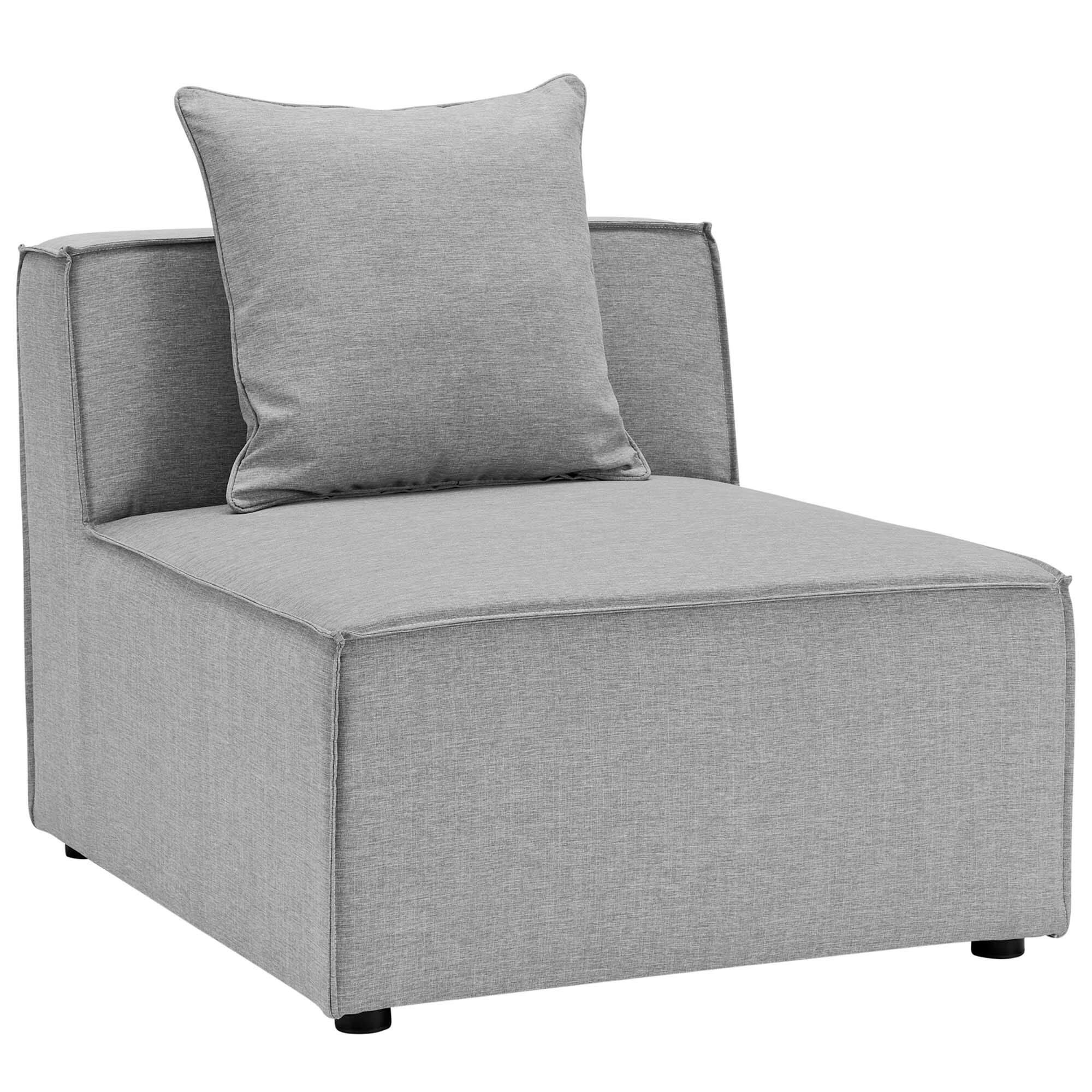 Alt View 1. Modway - Saybrook 7-Piece Outdoor Patio Upholstered Sectional Sofa by Modway - Gray.