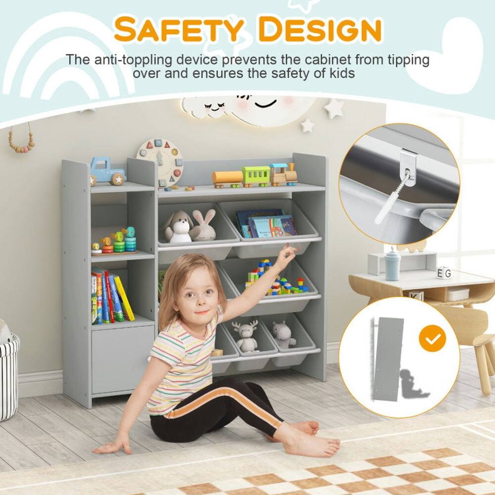 SAFETY DESIGN  
The anti-toppling device prevents the cabinet from tipping over and ensures the safety of kids