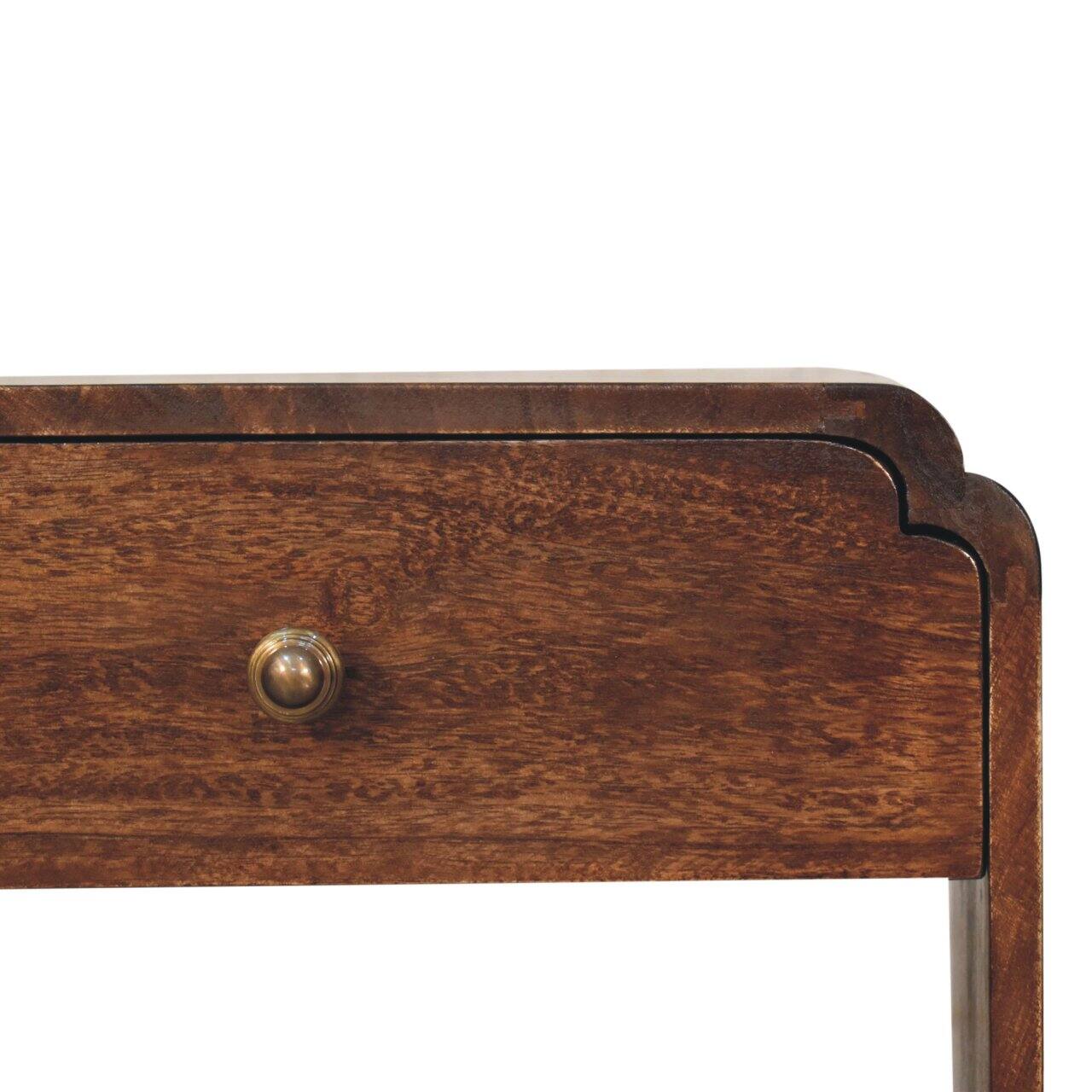 Alt View 1. Artisan Furniture - Artisan Furniture Solid Wood California Walnut Newton Bedside, 1 Drawer, 1 Open Slot, Dark Brown - Dark Brown.