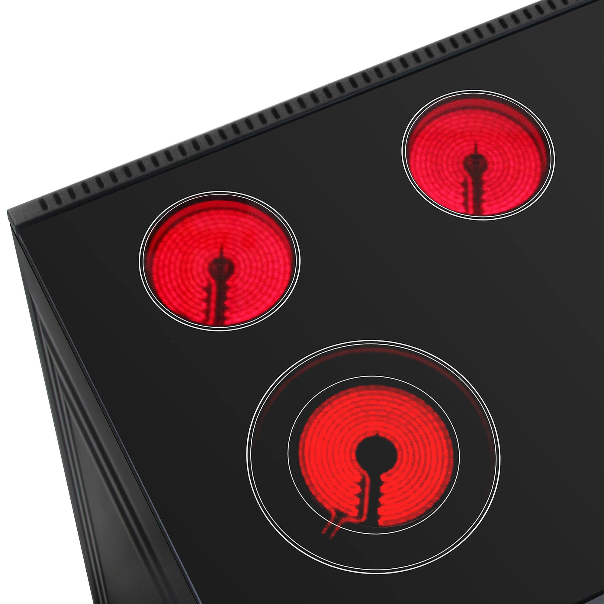 Alt View 2. COSMO - COS-ERC365KBD-BK 36 in. Haven Collection 6.0 cu. ft. Electric Ceramic Glass Range, 5 Burner Elements, Convection Oven - Matte Black.