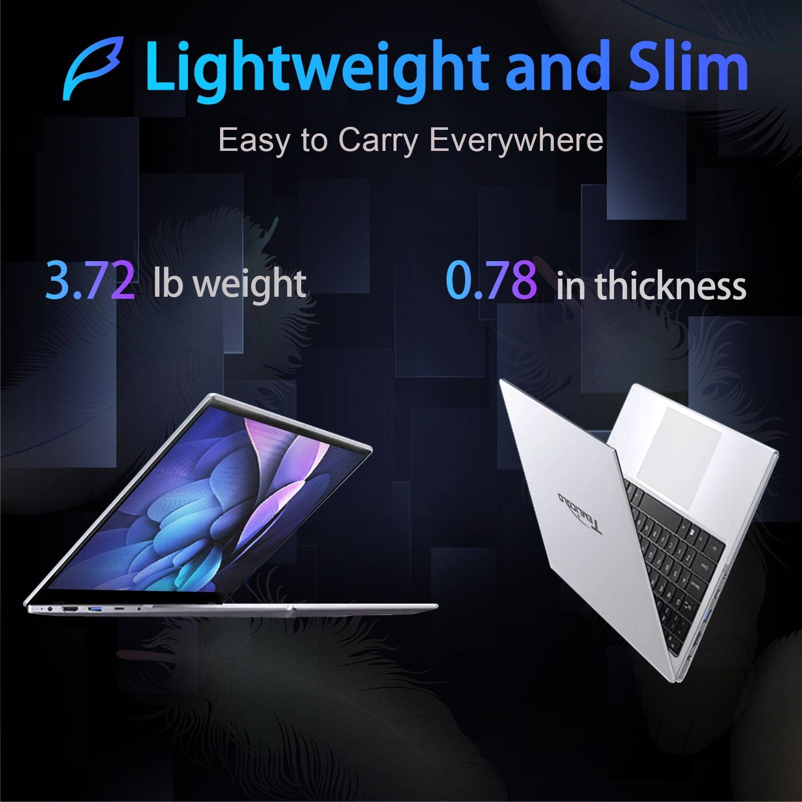 FEONAL Windows 11 Pro Laptop 15.6inch, 12GB RAM 512GB SSD, 12th