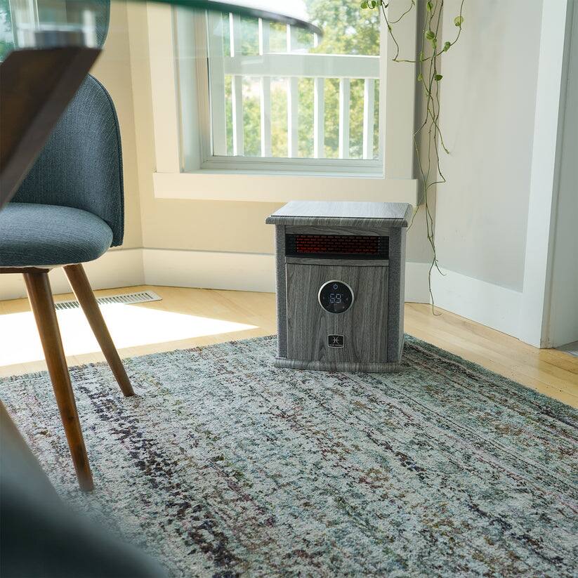 Alt View 4. Heat Storm - 1500 Watt Gray Infrared Cabinet Heater  - Gray.