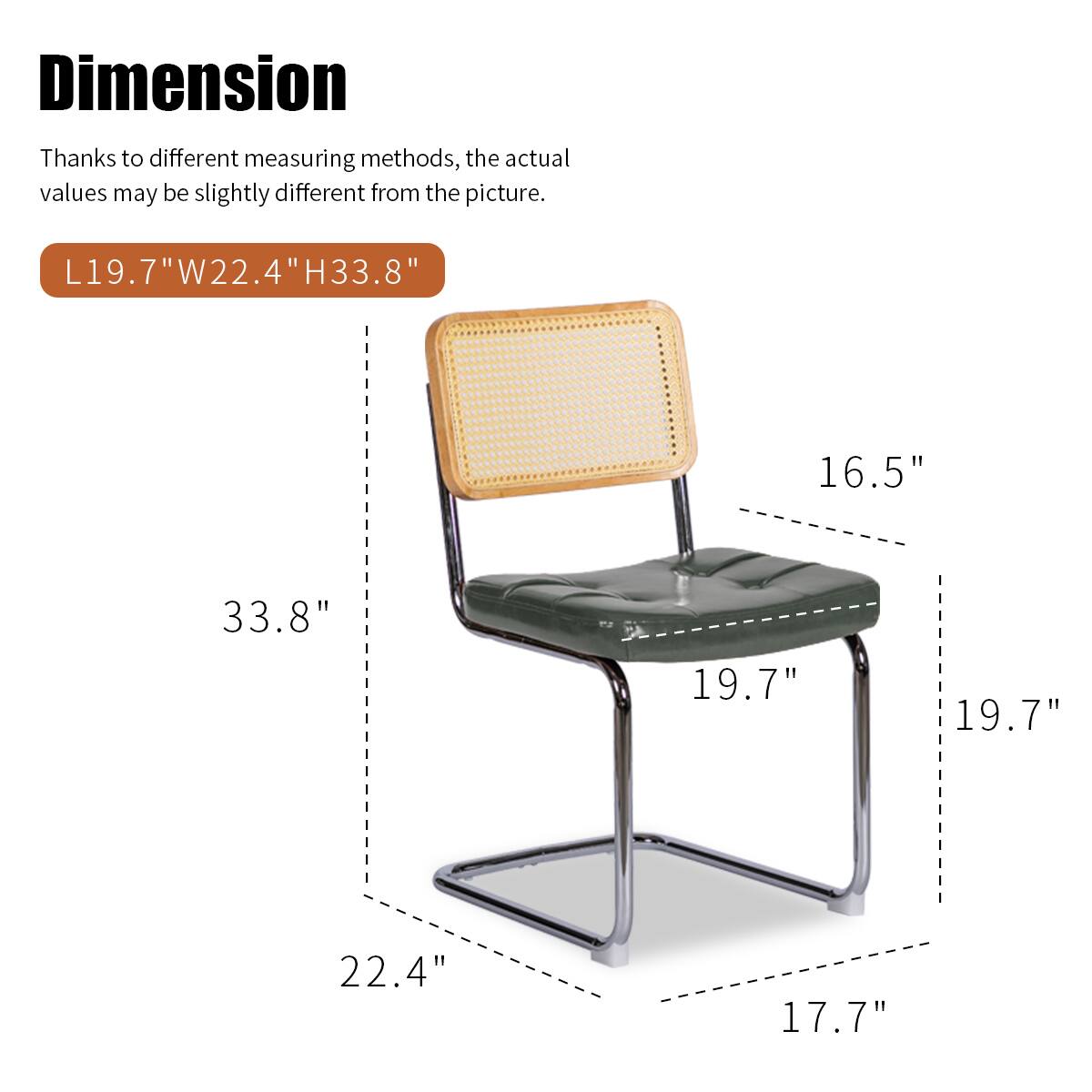 Dimension  
Thanks to different measuring methods, the actual values may be slightly different from the picture.  

L19.7"W22.4"H33.8"  

16.5"  
19.7"  
19.7"  
22.4"  
17.7"  
33.8"