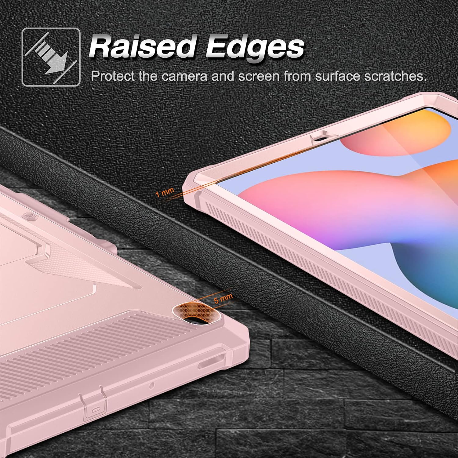 Raised Edges Protect the camera and screen from surface scratches.

1 mm
5 mm