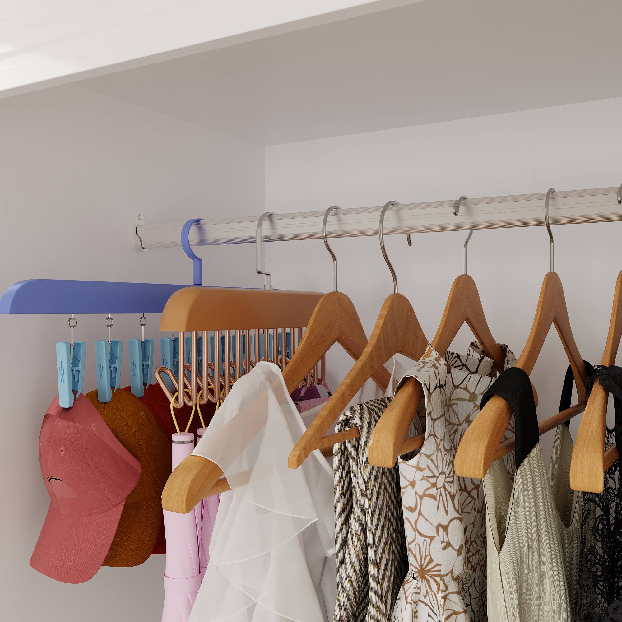 Alt View 5. FUFU & GAGA - FUFU&GAGA 4 - Door Wardrobe: Elegant Storage with Gold Accents & Smooth Drawers - White.