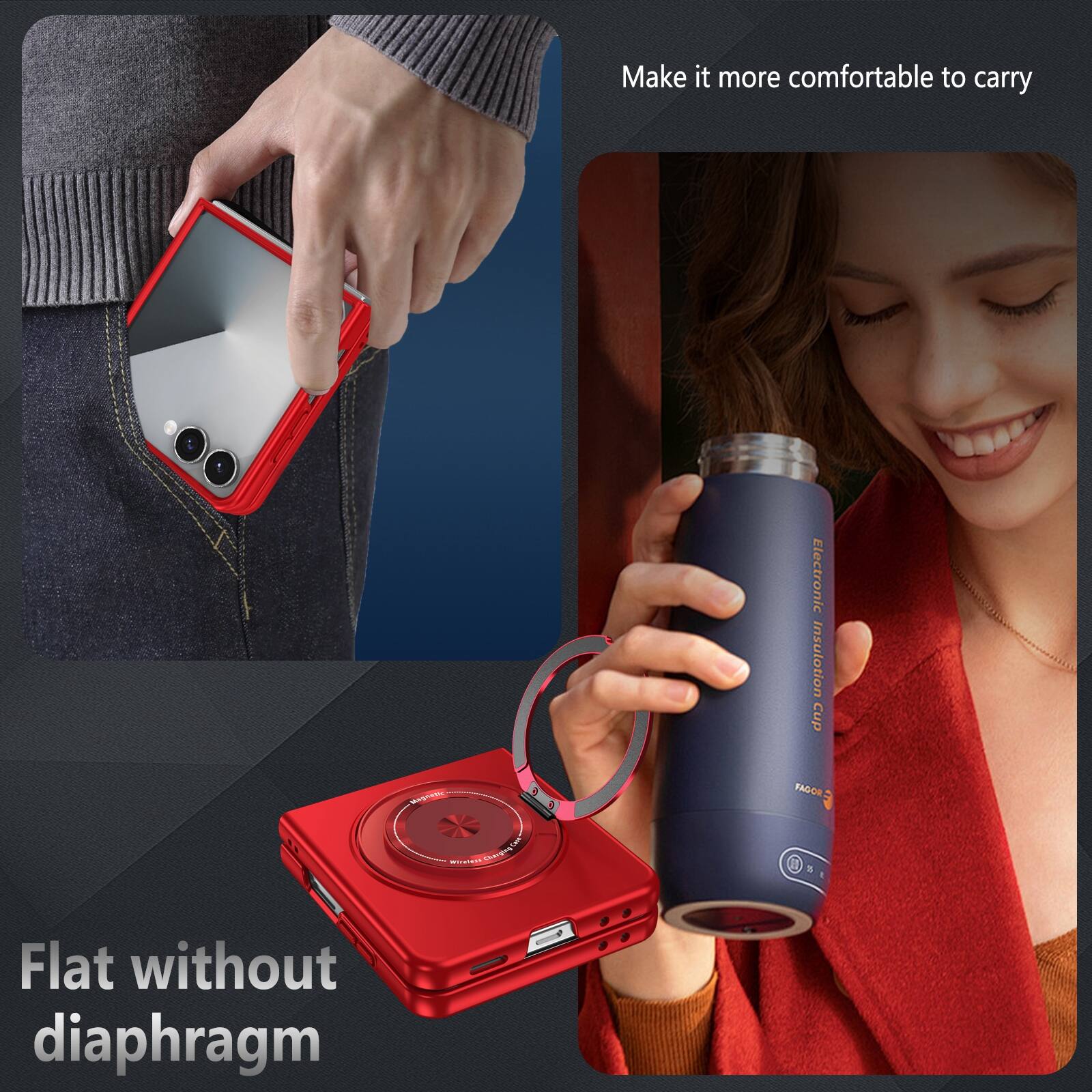 Make it more comfortable to carry  
Electronic Insulation Cup + FAGION SCR S Flat without diaphragm