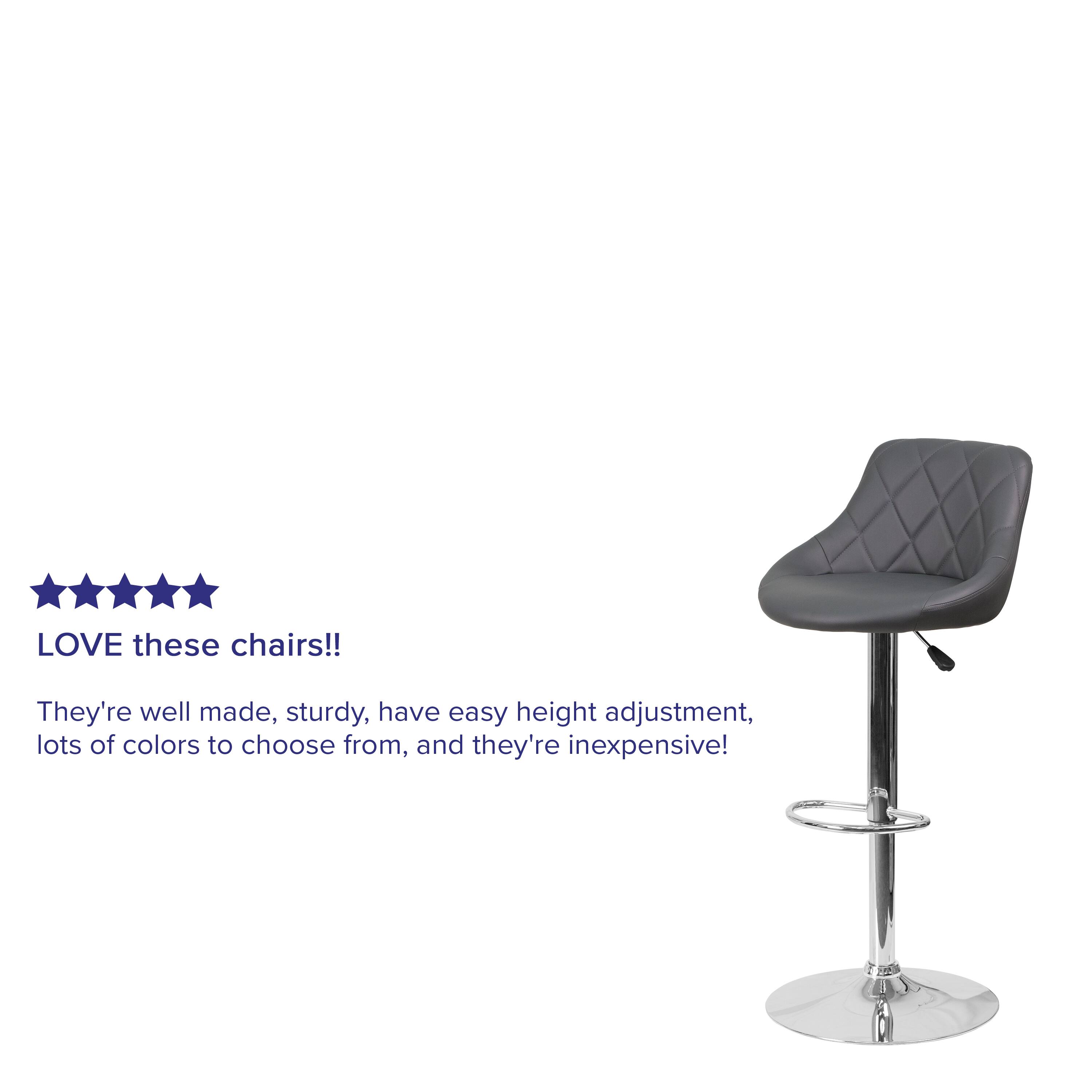 LOVE these chairs!!  
They're well made, sturdy, have easy height adjustment, lots of colors to choose from, and they're inexpensive!