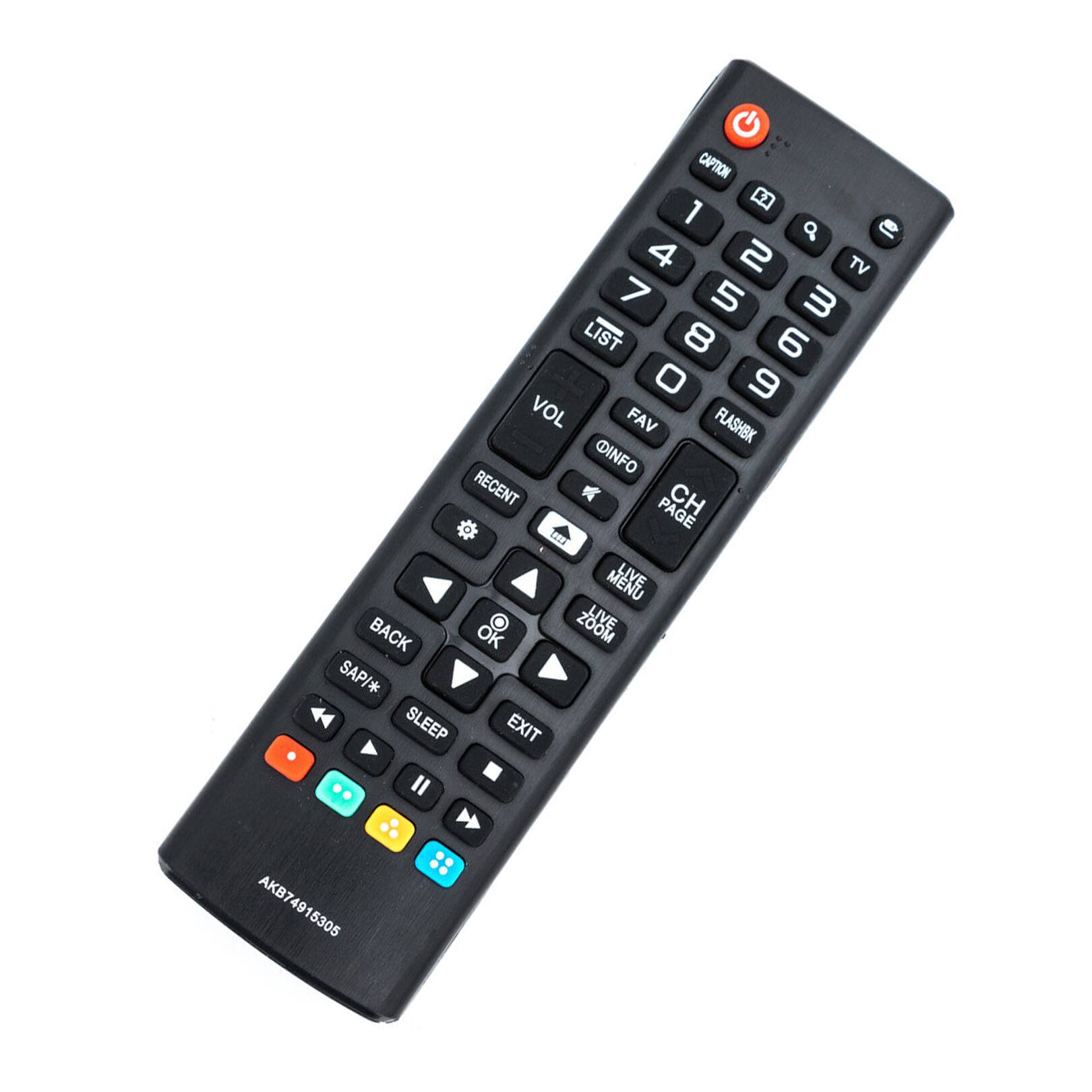 Sure, here is the corrected and grouped text from the image:

- CAPTION
- 1 2 3 4 5 6 7 8 9 0
- TV
- LIST
- VOL
- FAV
- FLASHBK
- INFO
- RECENT
- CH
- PAGE
- MENU
- ZOOM
- LIVE
- BACK
- OK
- SAP/*
- SLEEP
- EXIT
- RECENT
- BACK
- OK
- SLEEP
- EXIT
- AKB74915305