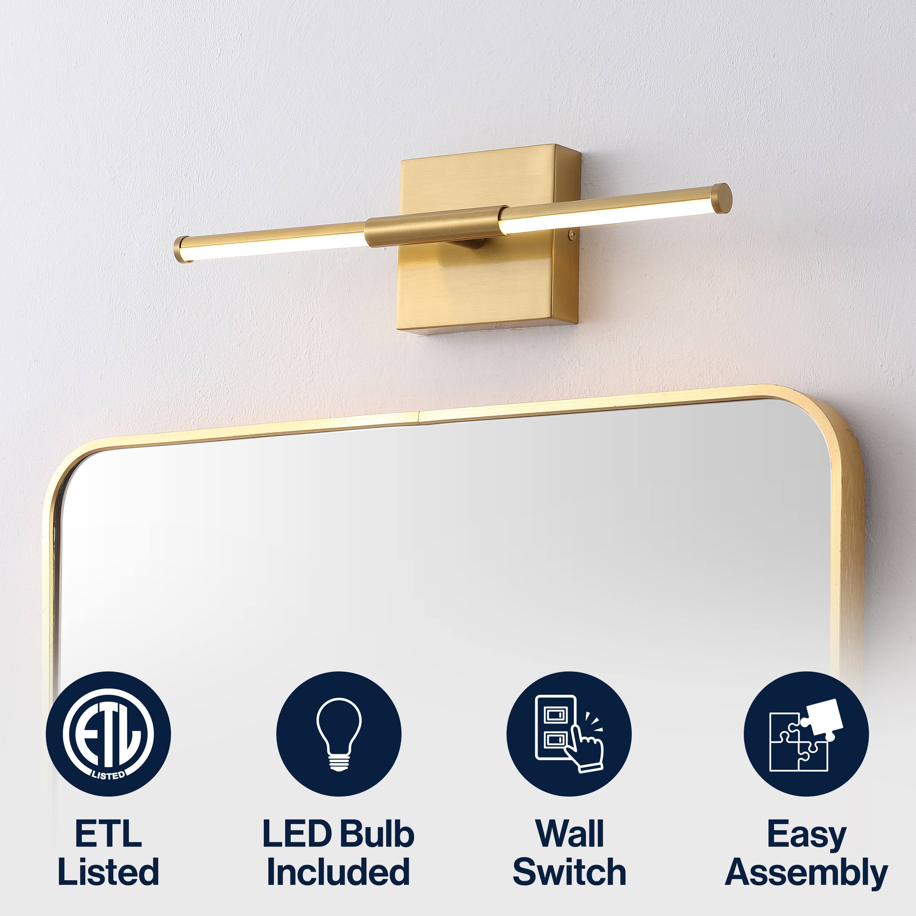 ETL Listed LED Bulb Included Wall Switch Easy Assembly