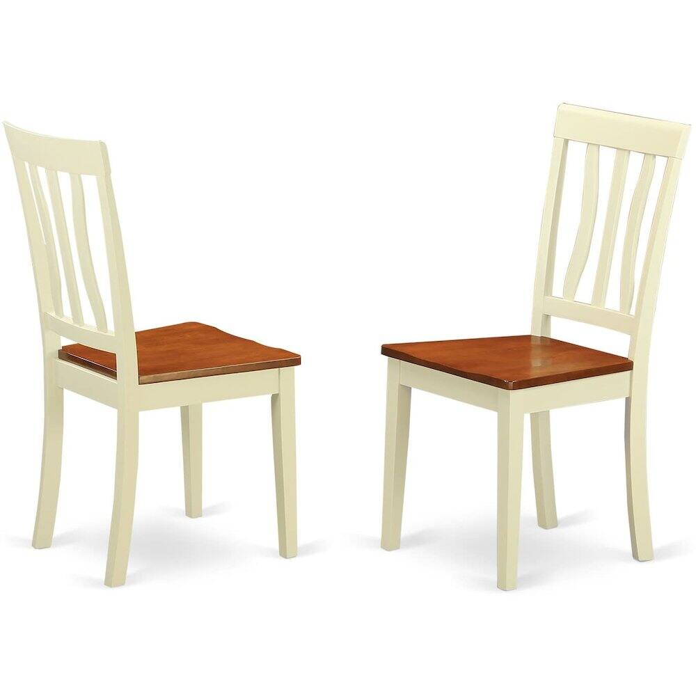 Left. East West Furniture - 5 PC small Kitchen Table and Chairs set-Kitchen Table plus 4 Kitchen Dining Chairs - Buttermilk & Cherry.