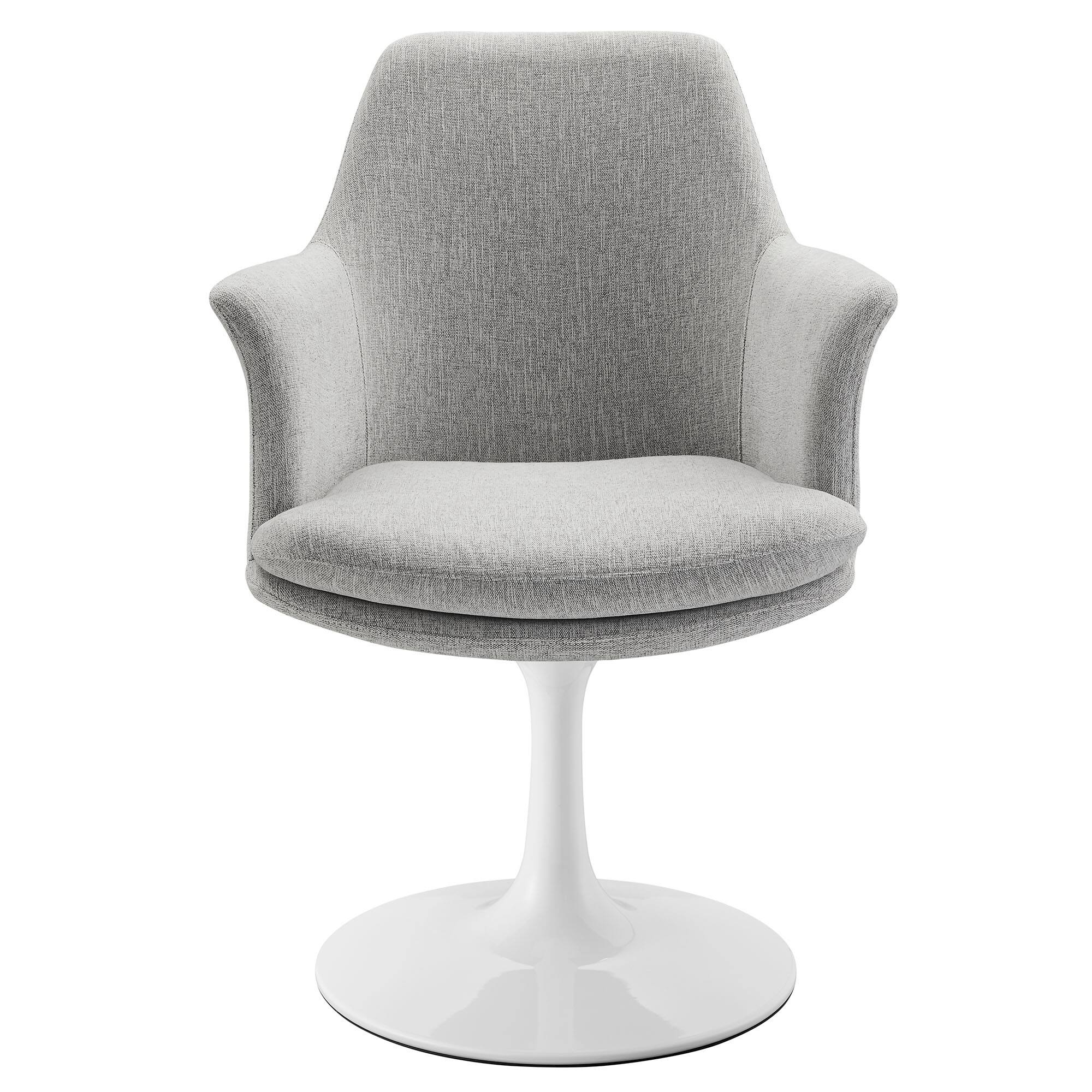 Alt View 5. Modway - Lippa Swivel Dining Armchair - White Light Gray.
