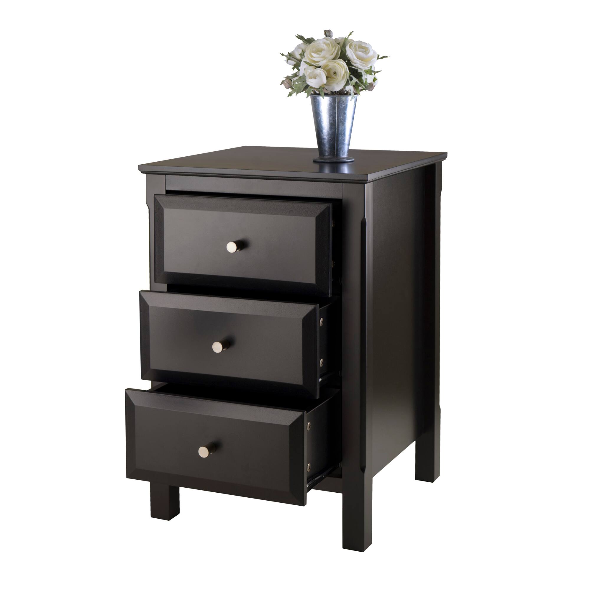Angle. Winsome Wood - Timmy Accent Table, Nightstand - Black.